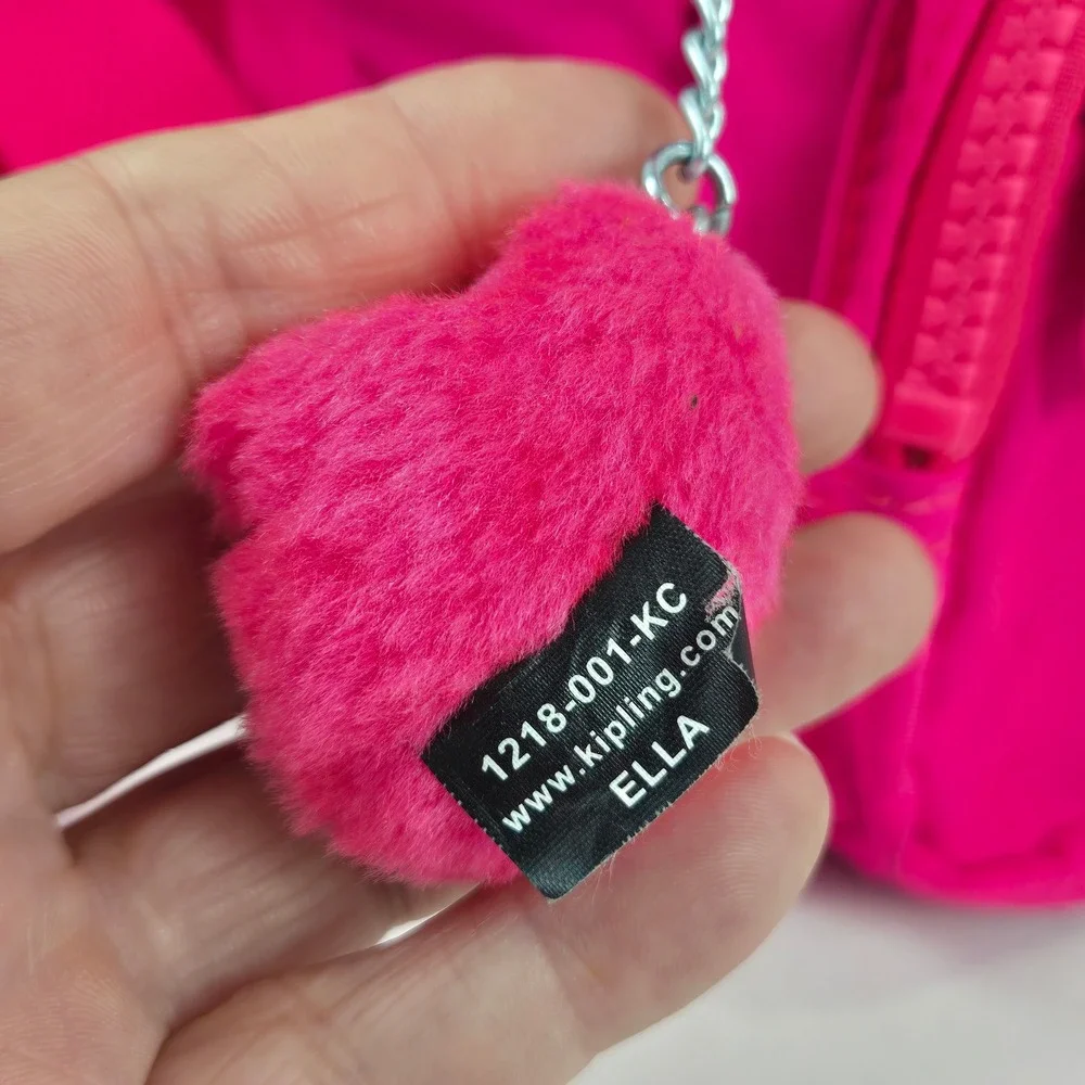 Kipling Firefly N Backpack or Shoulder Bag Hot Pink Furry Monkey Ella 1218